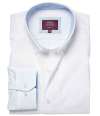 BK586 4052 Brook Taverner Lawrence Long Sleeve Stretch Oxford Shirt White colour image